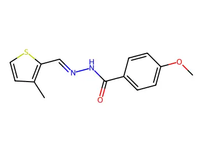 4-methoxy-N-[(3-methylthiophen-2-yl)methylideneamino]benzamide structure