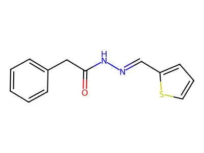 2-phenyl-N-(thiophen-2-ylmethylideneamino)acetamide structure
