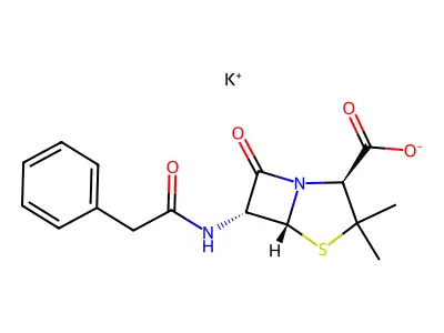 Penicillin G potassium salt structure