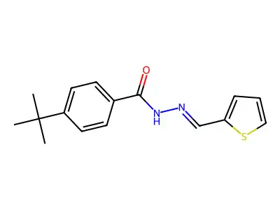 4-tert-butyl-N'-(2-thienylmethylene)benzohydrazide structure