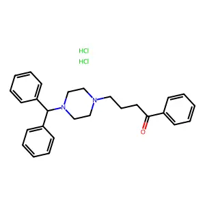 1-Butanone, 4-(4-(diphenylmethyl)-1-piperazinyl)-1-phenyl-, dihydrochloride structure