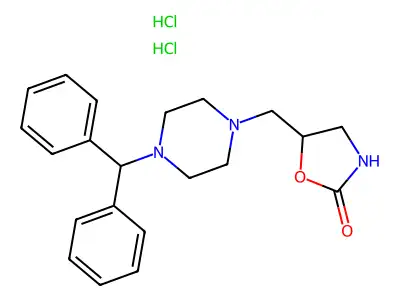 2-Oxazolidinone, 5-((4-(diphenylmethyl)-1-piperazinyl)methyl)-, dihydrochloride structure