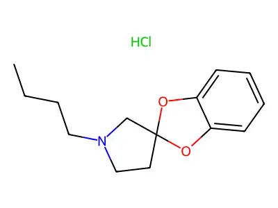 Spiro(1,3-benzodioxole-2,3'-pyrrolidine), 1'-butyl-, hydrochloride structure