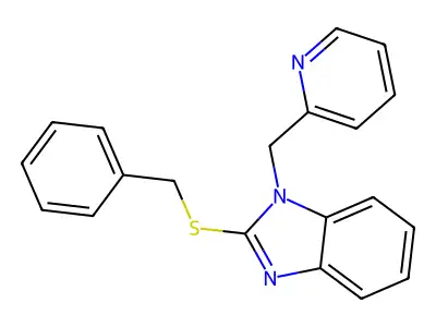 2-Benzylsulfanyl-1-(pyridin-2-ylmethyl)benzimidazole structure
