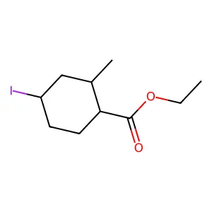 Cyclohexanecarboxylic acid, 4-iodo-2-methyl-, ethyl ester structure
