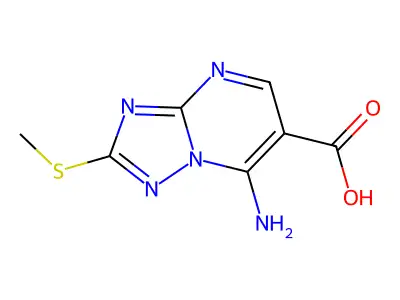 7-Amino-2-(methylsulfanyl)[1,2,4]triazolo[1,5-a]pyrimidine-6-carboxylic acid structure