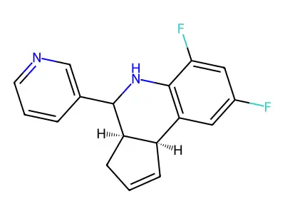 6,8-Difluoro-3a,4,5,9b-tetrahydro-4-(3-pyridinyl)-3H-cyclopenta(c)quinoline structure