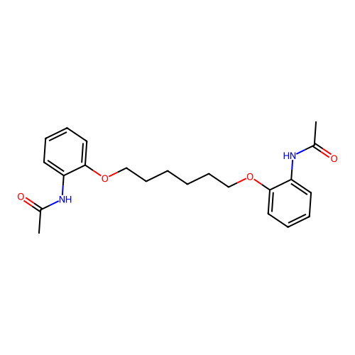 N-[2-({6-[2-(acetylamino)phenoxy]hexyl}oxy)phenyl]acetamide structure