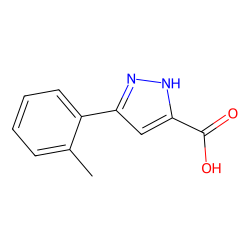 3-(2-methylphenyl)-1H-pyrazole-5-carboxylic acid structure