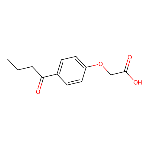 (p-Butyrylphenoxy)acetic acid structure
