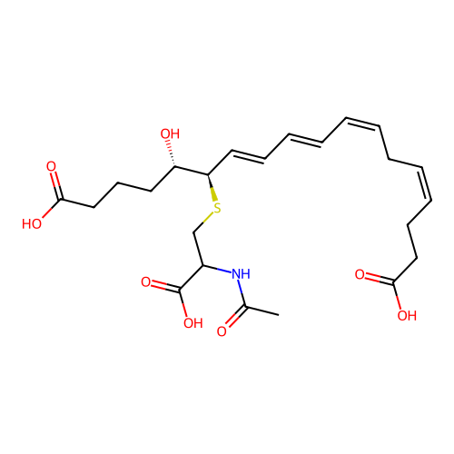 18-Carboxy-19,20-dinor-N-acetylleukotriene E4 structure