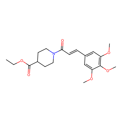 ethyl 1-[(2E)-3-(3,4,5-trimethoxyphenyl)prop-2-enoyl]piperidine-4-carboxylate structure