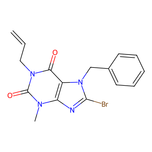 1-Allyl-7-benzyl-8-bromo-3-methyl-3,7-dihydro-purine-2,6-dione structure