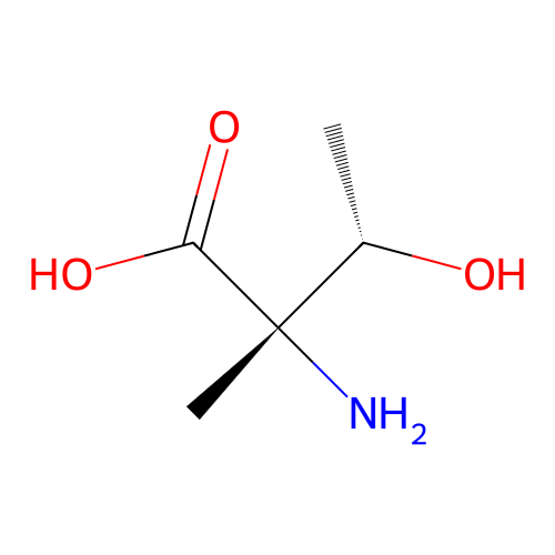 (2S,3S)-2-amino-3-hydroxy-2-methylbutanoic acid structure