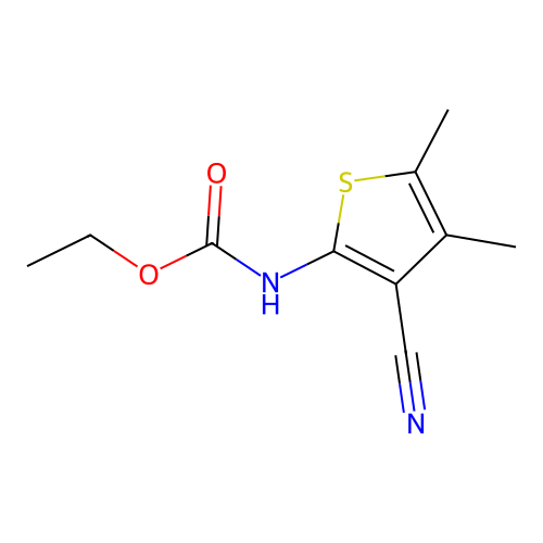 Ethyl (3-cyano-4,5-dimethylthiophen-2-yl)carbamate structure