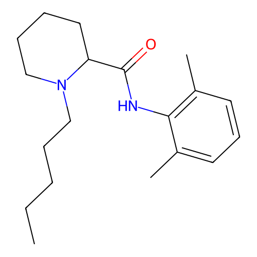 N-(2,6-dimethylphenyl)-1-pentylpiperidine-2-carboxamide structure
