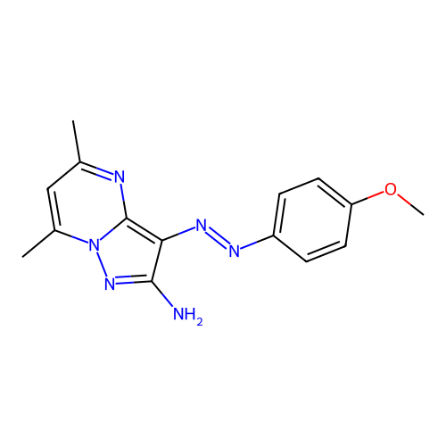 3-[(4-Methoxyphenyl)diazenyl]-5,7-dimethylpyrazolo[1,5-a]pyrimidin-2-amine structure