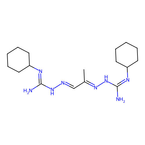 Methylglyoxal bis(cyclohexylamidinohydrazone) structure
