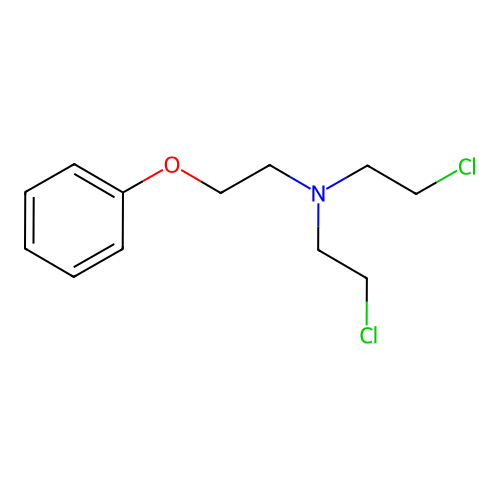 Bis-(2-chloroethyl)-(2-phenoxyethyl)amine structure