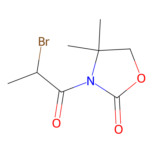 3-(2-Bromopropionoyl)-4,4-dimethyl-1,3-oxazolan-2-one structure
