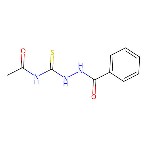 N-(benzamidocarbamothioyl)acetamide structure