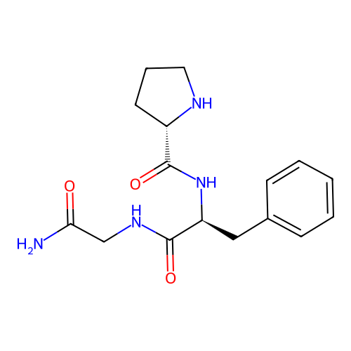 Pro-Phe-Gly-NH2 structure