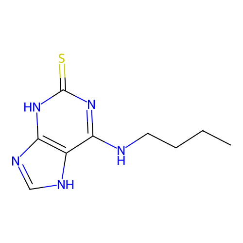 6-(Butylamino)-3,7-dihydropurine-2-thione structure