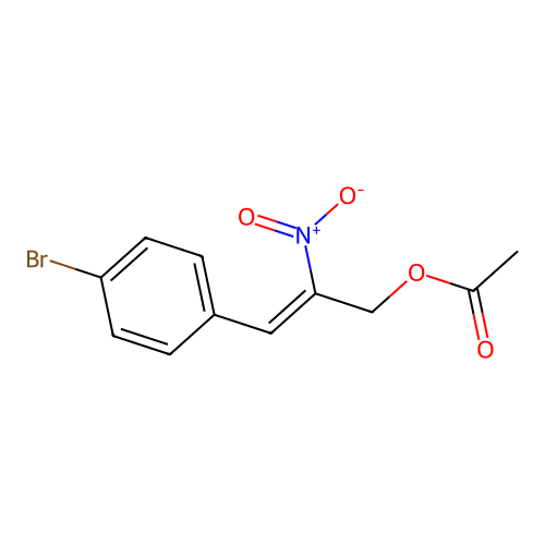 ((Z)-3-(4-Bromophenyl)-2-nitroprop-2-enyl) acetate structure