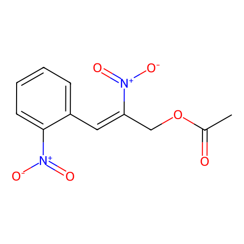 ((Z)-2-Nitro-3-(2-nitrophenyl)prop-2-enyl) acetate structure