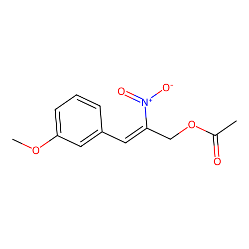 2-Propen-1-ol, 3-(3-methoxyphenyl)-2-nitro-, acetate (ester) structure