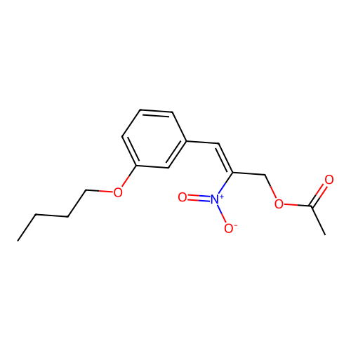 3-(3-Butoxyphenyl)-2-nitroprop-2-enyl acetate structure