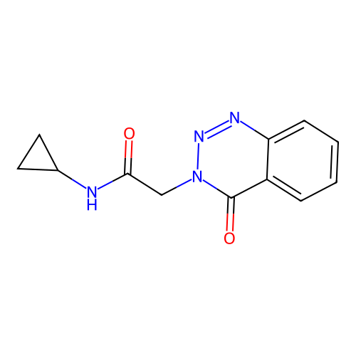 N-cyclopropyl-2-(4-oxo-1,2,3-benzotriazin-3(4H)-yl)acetamide structure