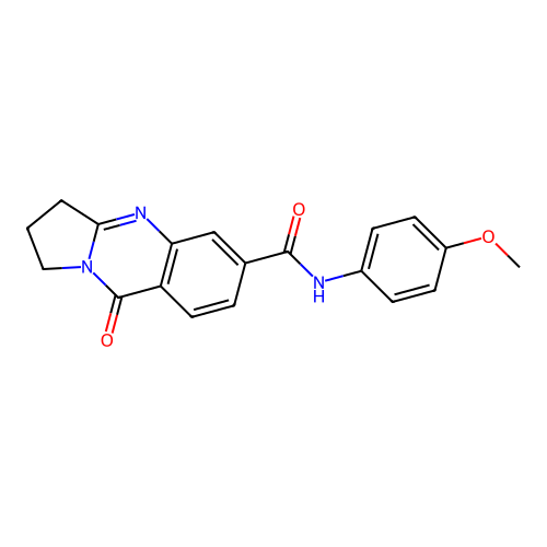 N-(4-methoxyphenyl)-9-oxo-1,2,3,9-tetrahydropyrrolo[2,1-b]quinazoline-6-carboxamide structure