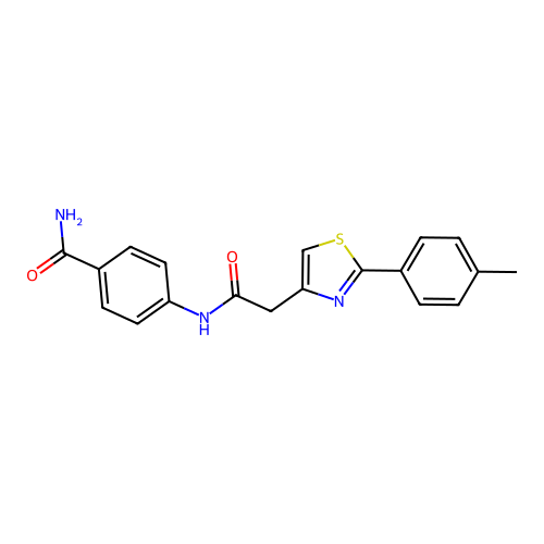4-({[2-(4-Methylphenyl)-1,3-thiazol-4-yl]acetyl}amino)benzamide structure