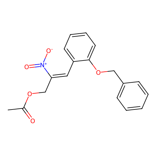 2-Propen-1-ol, 2-nitro-3-(2-(phenylmethoxy)phenyl)-, acetate (ester) structure