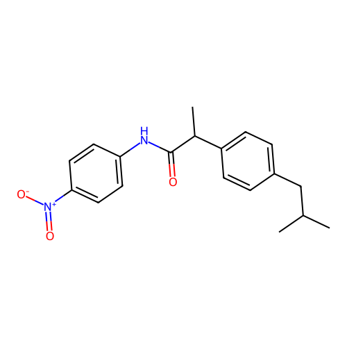 N-{4-nitrophenyl}-2-(4-isobutylphenyl)propanamide structure