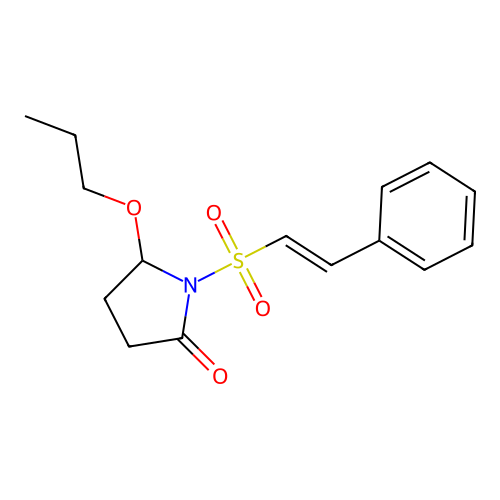 2-Pyrrolidinone, 1-((2-phenylethenyl)sulfonyl)-5-propoxy- structure
