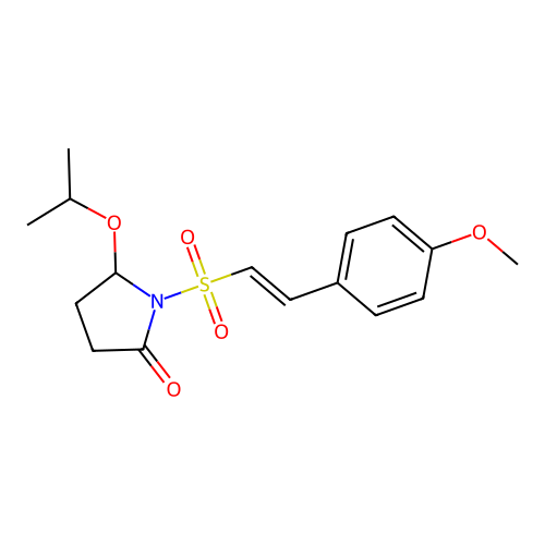 2-Pyrrolidinone, 1-((2-(4-methoxyphenyl)ethenyl)sulfonyl)-5-(1-methylethoxy)- structure