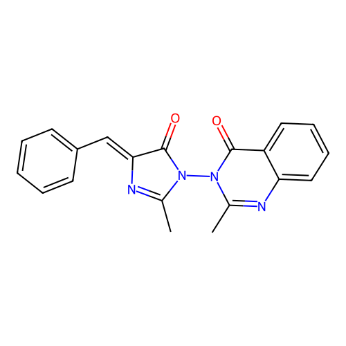 4(3H)-Quinazolinone, 3-(4,5-dihydro-2-methyl-5-oxo-4-(phenylmethylene)-1H-imidazol-1-yl)-2-methyl- structure