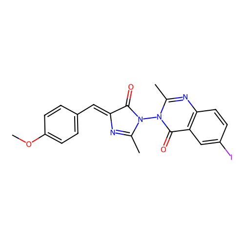 4(3H)-Quinazolinone, 3-(4,5-dihydro-4-((4-methoxyphenyl)methylene)-2-methyl-5-oxo-1H-imidazol-1-yl)-6-iodo-2-methyl- structure