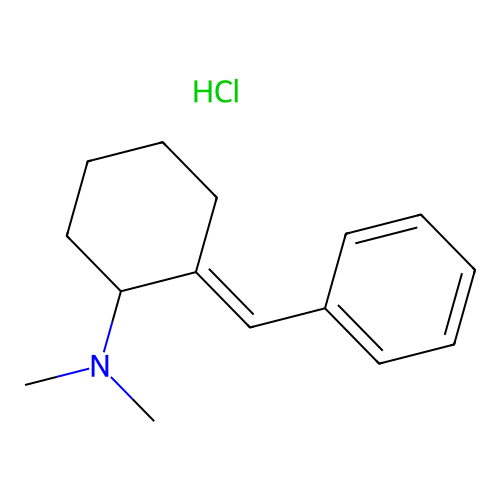 Cyclohexanamine, N,N-dimethyl-2-(phenylmethylene)-, hydrochloride, (E)- structure