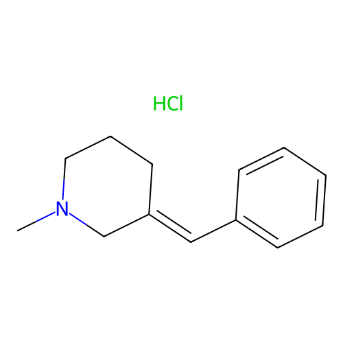 (3E)-1-Methyl-3-(phenylmethylidene)piperidine hydrochloride structure