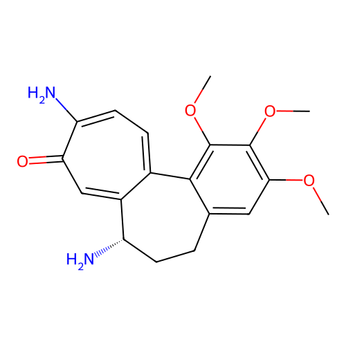 (S)-7,10-diamino-1,2,3-trimethoxy-6,7-dihydrobenzo[a]heptalen-9(5H)-one structure