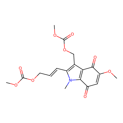 [(E)-3-[5-methoxy-3-(methoxycarbonyloxymethyl)-1-methyl-4,7-dioxoindol-2-yl]prop-2-enyl] methyl carbonate structure