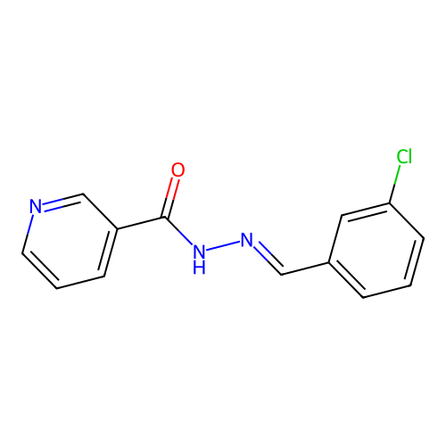 N'-[(E)-(3-chlorophenyl)methylidene]pyridine-3-carbohydrazide structure