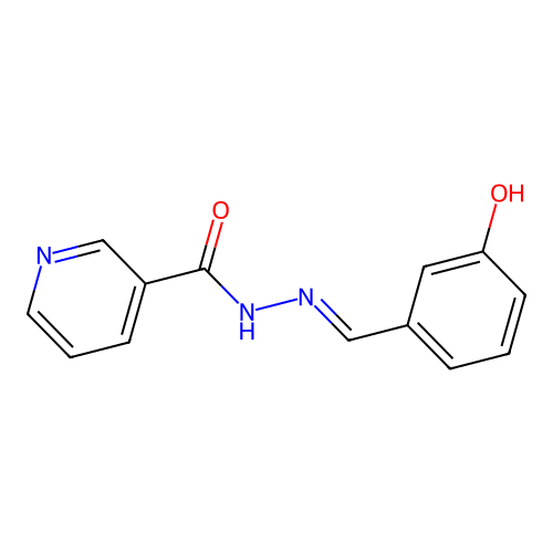N'-[(E)-(3-hydroxyphenyl)methylidene]pyridine-3-carbohydrazide structure