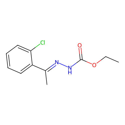 Ethyl 2-(1-(2-chlorophenyl)ethylidene)hydrazino-carboxylate structure