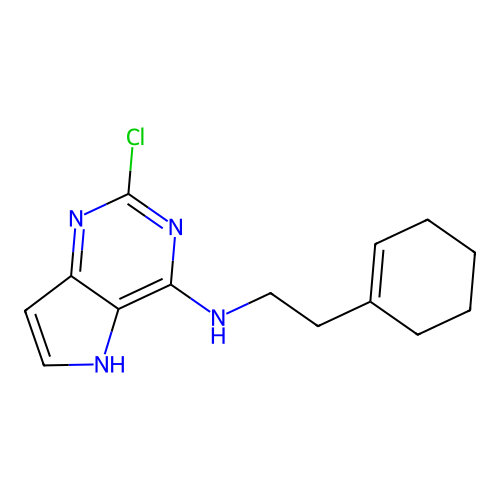 5H-Pyrrolo(3,2-d)pyrimidin-4-amine, 2-chloro-N-(2-(1-cyclohexen-1-yl)ethyl)- structure