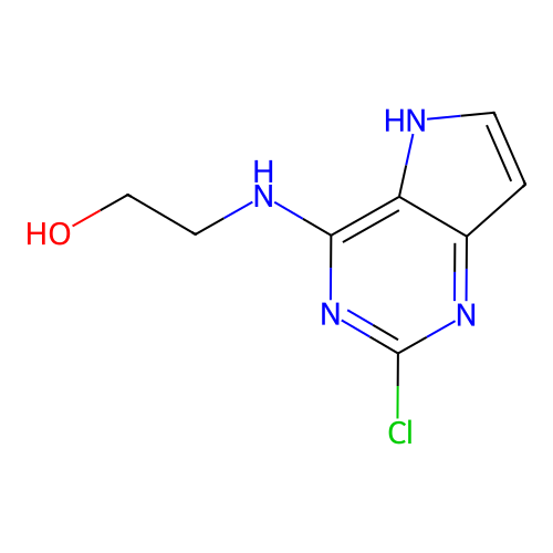 Ethanol, 2-((2-chloro-5H-pyrrolo(3,2-d)pyrimidin-4-yl)amino)- structure