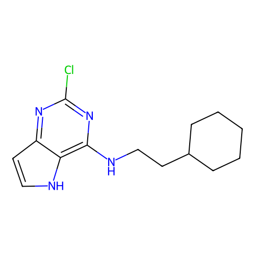 5H-Pyrrolo(3,2-d)pyrimidin-4-amine, 2-chloro-N-(2-cyclohexylethyl)- structure